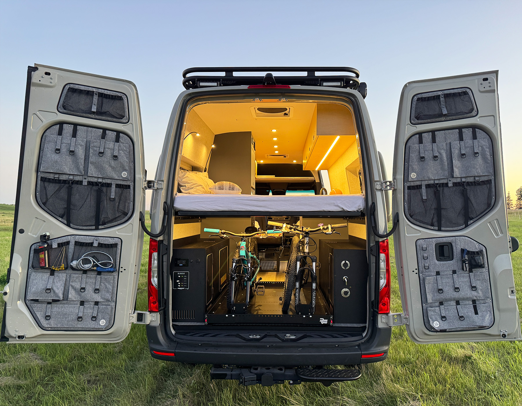 Interior Van Conversion Upgrades - Rear Door Storage